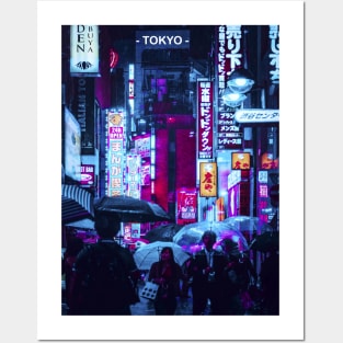 Tokyo Street Neon Synthwave Posters and Art
